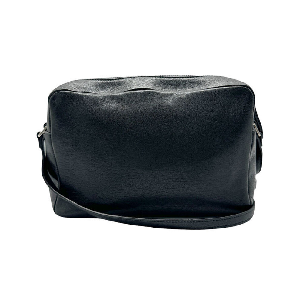 Saint Laurent Crossbody Black Silver Shoulder Leather Lou Bag Black Silver